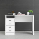 Function Plus Desk White 4 Drawers
