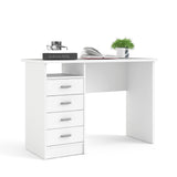 Function Plus Desk White 4 Drawers
