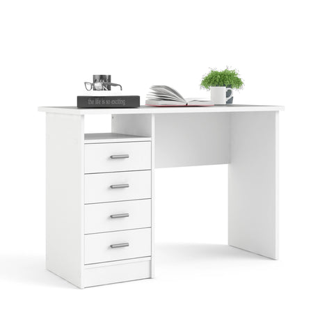 Function Plus Desk White 4 Drawers