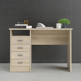 Function Plus Desk Oak 4 Drawers