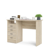 Function Plus Desk Oak 4 Drawers