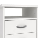 Function Plus Desk with 5 Drawers in White