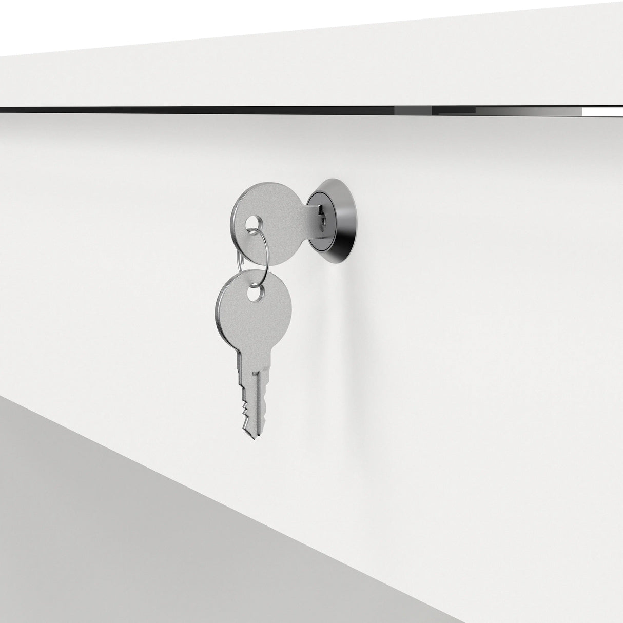 Function Plus Desk with 5 Drawers in White