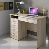 Function Plus Desk with 5 Drawers in Oak