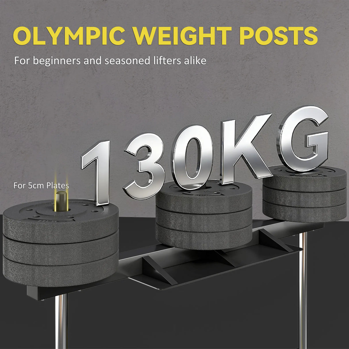 SPORTNOW Vertical Leg Press Machine with Adjustable Leg, Back and Head Positions, 2" Olympic Plate Compatible, Yellow