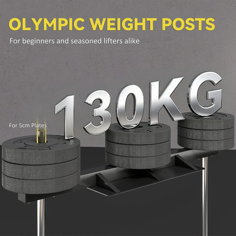 SPORTNOW Vertical Leg Press Machine with Adjustable Leg, Back and Head Positions, 2" Olympic Plate Compatible, Yellow