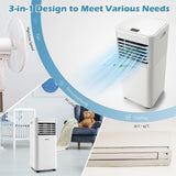 7000 BTU Portable Air Conditioner with 2 Wind Speeds and Timer-White