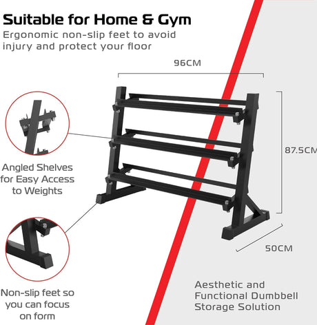 Dumbbell Rack Wide 3 Tier