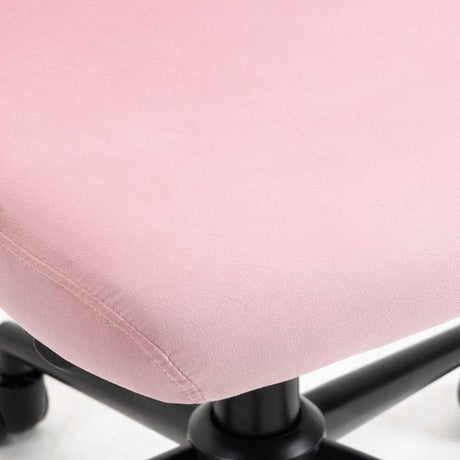 Vinsetto Velvet-Feel Armless Office Chair - Pink