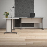 Prima Desk 150cm in White with Silver Grey Steel Legs