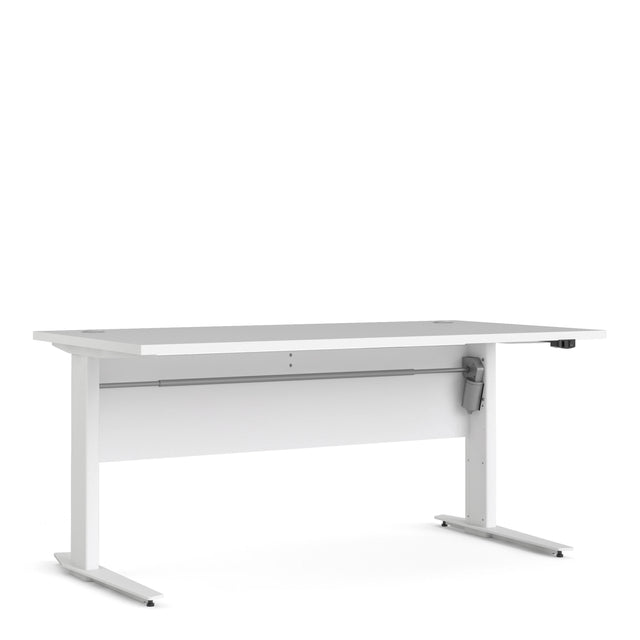 Prima Desk 150cm in White with Height Adjustable Electric Legs (White)