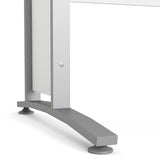 Prima Desk 120cm in White with Silver Grey Steel Legs