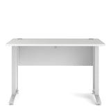 Prima Desk 120cm in White with White Legs