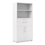 Prima Bookcase 2 Shelves with 2 Drawers 2 Doors in White