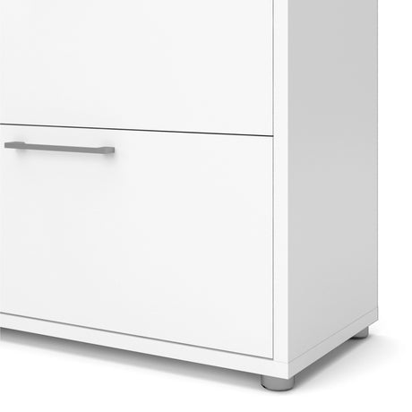 Prima Bookcase with Drawers and File Storage in White