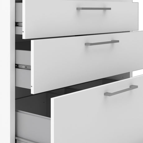 Prima Bookcase with Drawers and File Storage in White