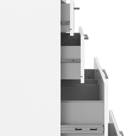 Prima Bookcase with Drawers and File Storage in White