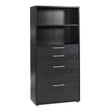 Prima Bookcase with Drawers and File Storage in Black Woodgrain