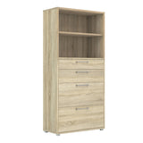 Prima Bookcase with Drawers and File Storage in Oak