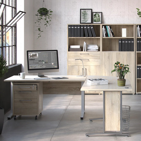Prima Bookcase with Drawers and File Storage in Oak