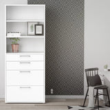 Prima Bookcase 2 Shelves 2 Drawers 2 File Drawers in White