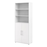 Prima Bookcase 4 Shelves with 2 Doors in White