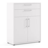 Prima Bookcase with Drawers and Doors in White