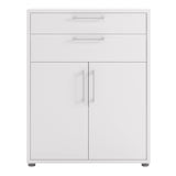 Prima Bookcase with Drawers and Doors in White