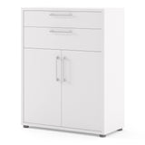 Prima Bookcase with Drawers and Doors in White