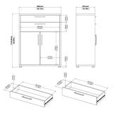 Prima Bookcase with Drawers and Doors in White