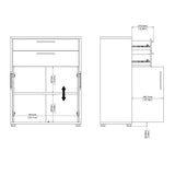 Prima Bookcase with Drawers and Doors in White