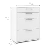 Prima Office Storage with 2 Drawers and 2 File Drawers in White