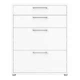 Prima Office Storage with 2 Drawers and 2 File Drawers in White