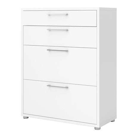 Prima Office Storage with 2 Drawers and 2 File Drawers in White