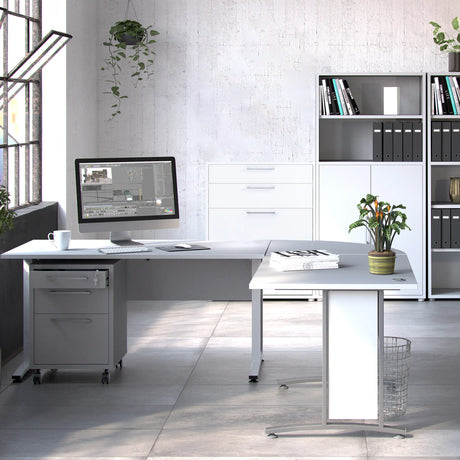 Prima Office Storage with 2 Drawers and 2 File Drawers in White