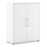 Prima Bookcase with 2 Shelves and 2 Doors in White