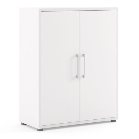 Prima Bookcase with 2 Shelves and 2 Doors in White