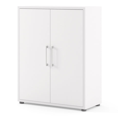 Prima Bookcase with 2 Shelves and 2 Doors in White