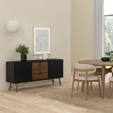 Ry Sideboard 2 doors + 2 drawers in Matt Black Walnut