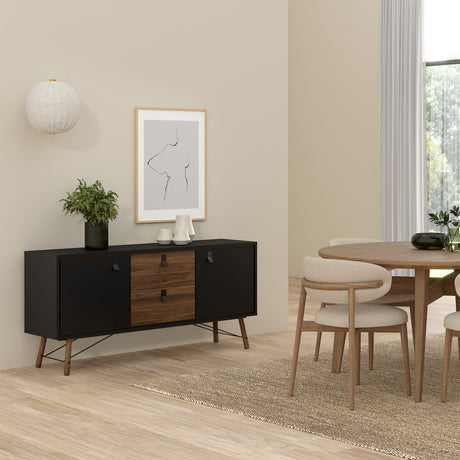Ry Sideboard 2 doors + 2 drawers in Matt Black Walnut