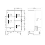 Ry China cabinet 1 door + 1 glass door + 1 drawer in Matt Black Walnut