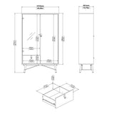 Ry China Cabinet with Glass Door and Drawer in Matt White