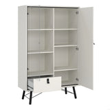 Ry China Cabinet with Glass Door and Drawer in Matt White