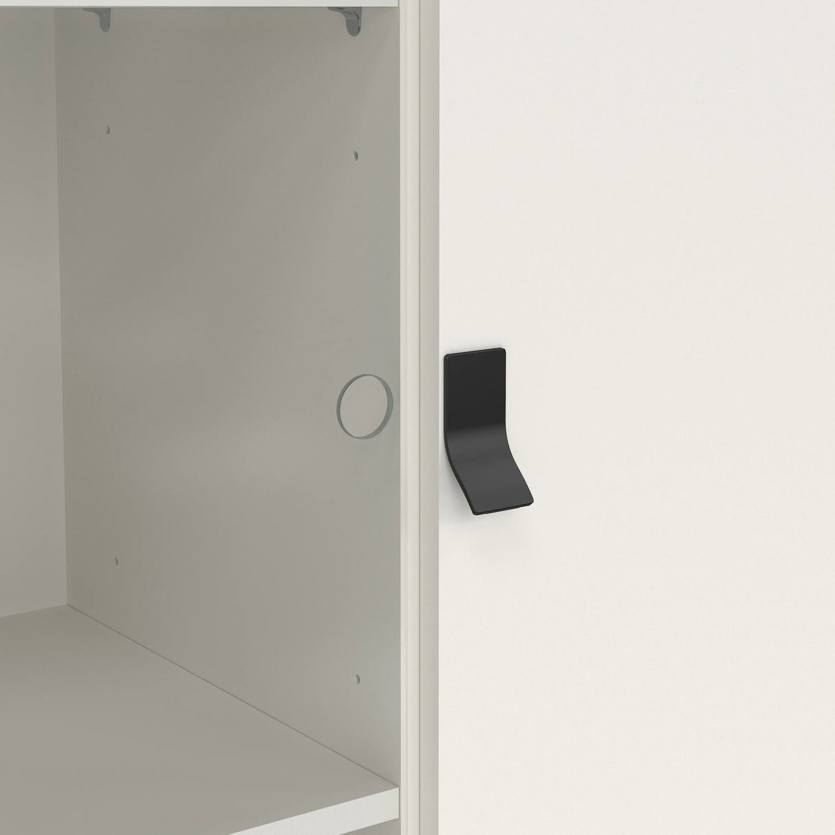 Ry China Cabinet with Glass Door and Drawer in Matt White