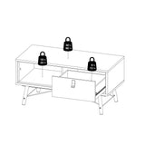 Ry Coffee Table with Drawer in Matt Black Walnut