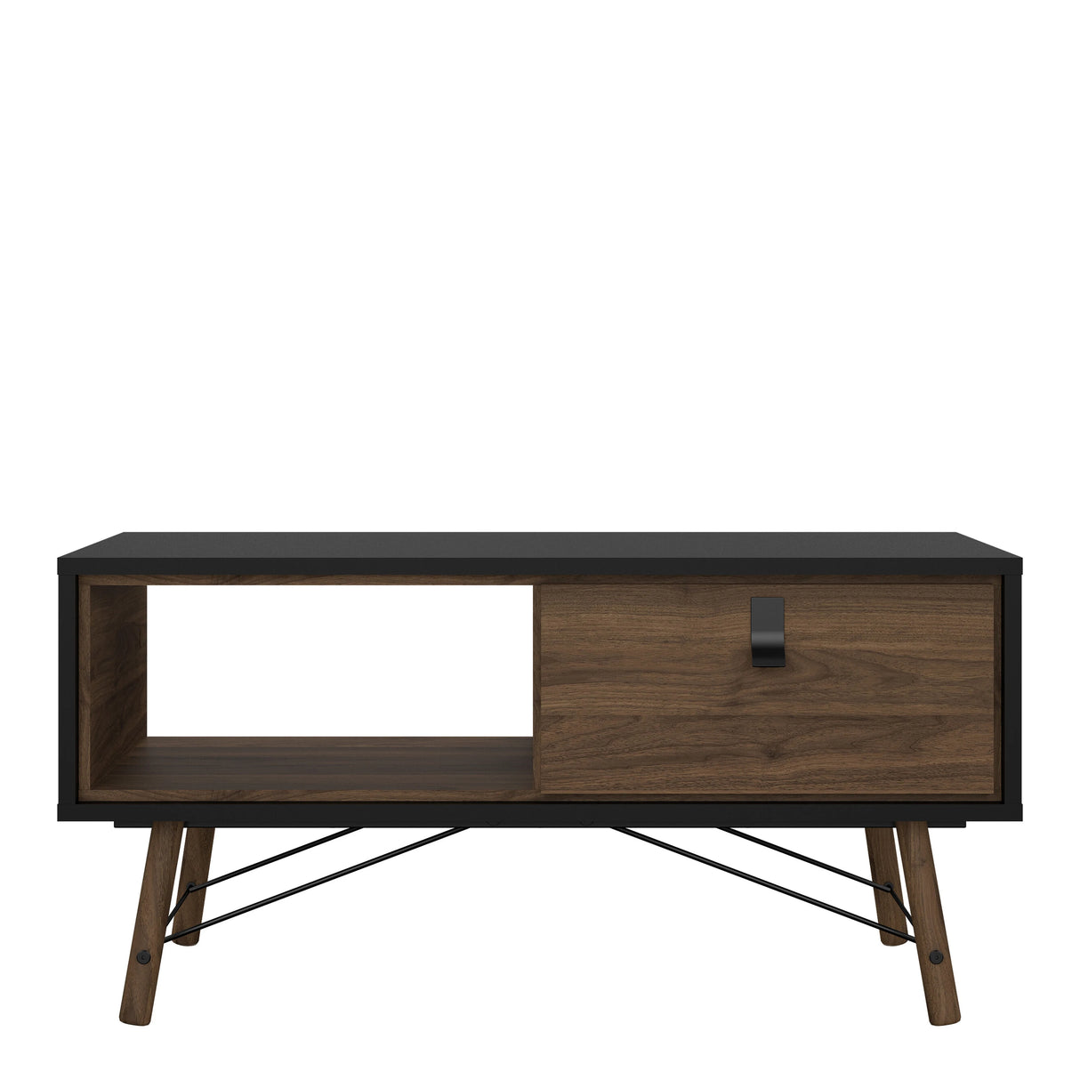 Ry Coffee Table with Drawer in Matt Black Walnut