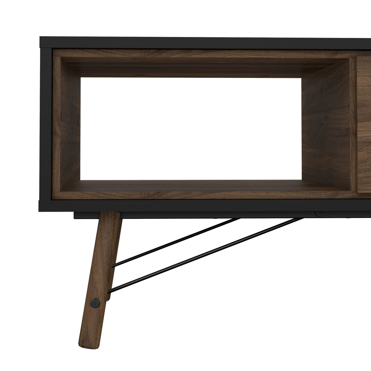 Ry Coffee Table with Drawer in Matt Black Walnut