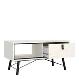 Ry Coffee Table with Drawer in Matt White
