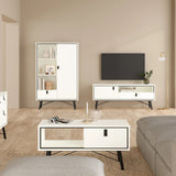 Ry Coffee Table with Drawer in Matt White