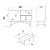 Ry Sideboard with 1 door + 2 drawers in Matt Matt White